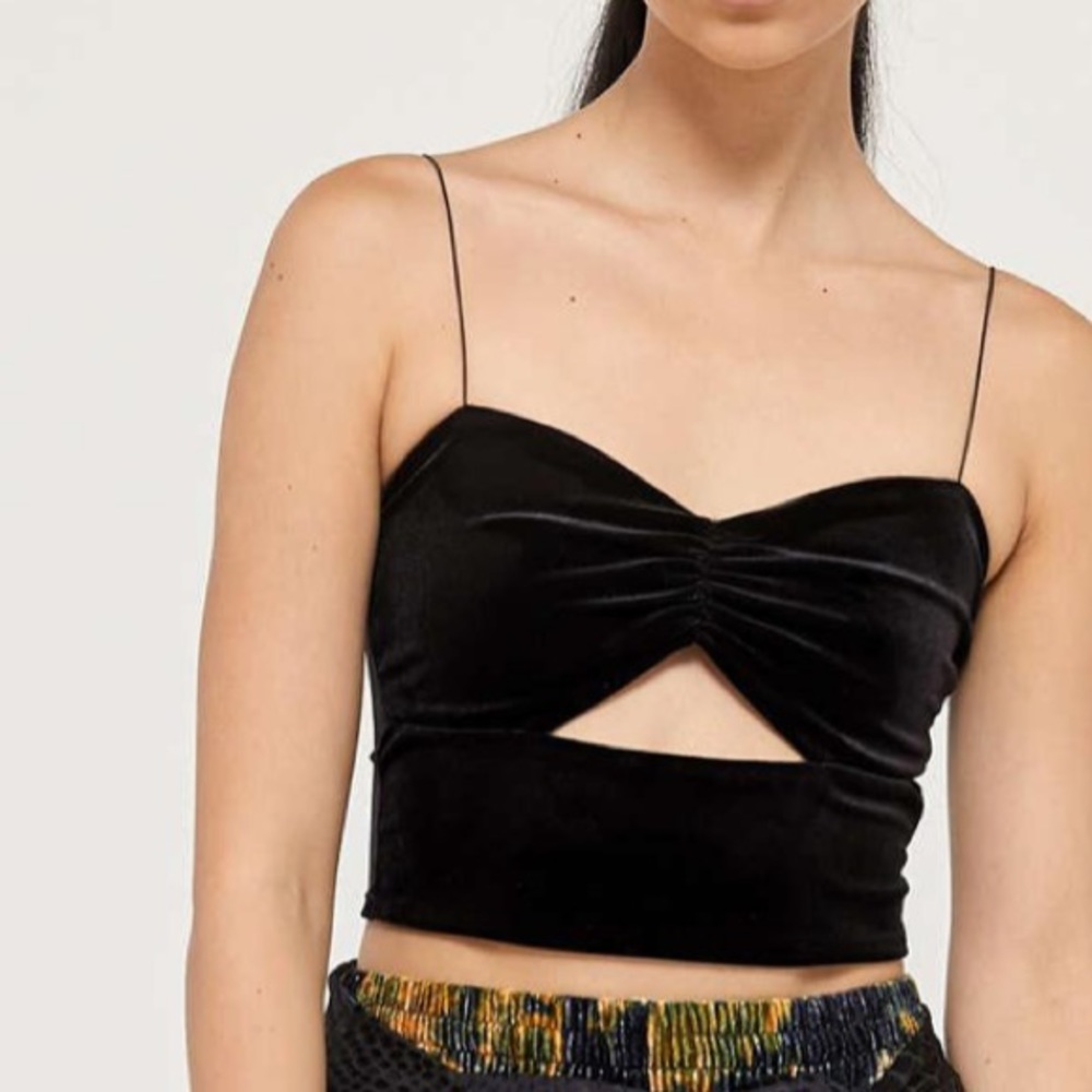Michelle back velvet crop top